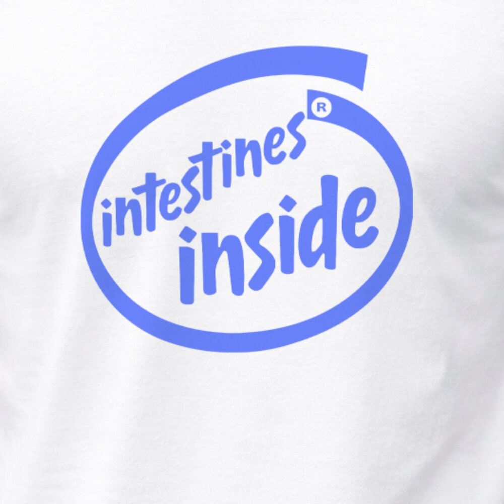 Intestines Inside Parody Graphic T-Shirt Funny Nerd Tee size L